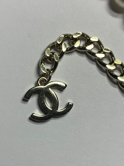 Authentic Chanel CC Resin Pearl Choker Necklace Flower Pot - 17.5”