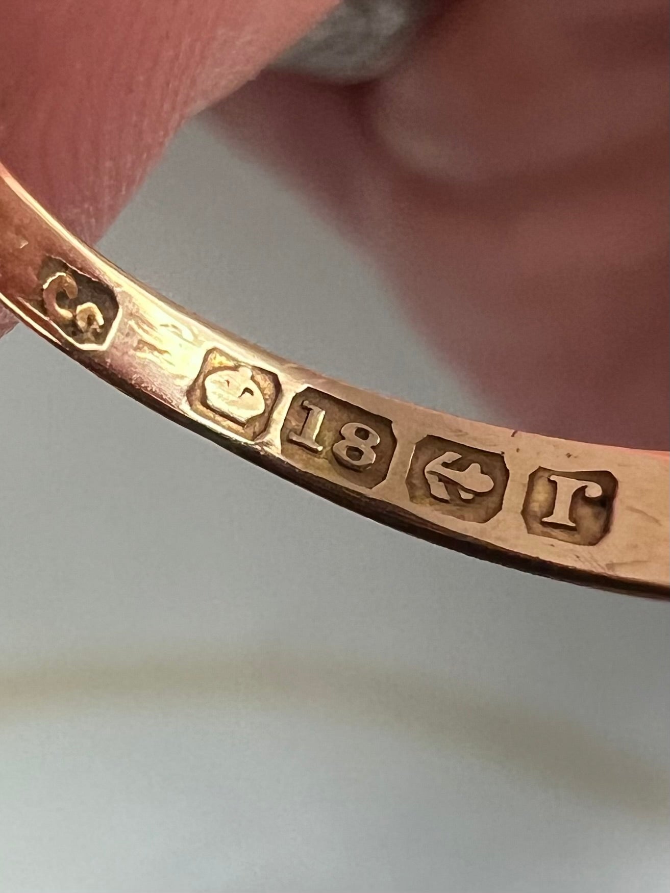 Antique 18ct Rose Gold 5 Old Diamond Ring - O