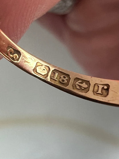 Antique 18ct Rose Gold 5 Old Diamond Ring - O