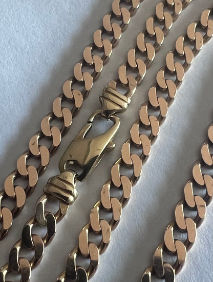 Vintage 9ct Rose Gold Curb Chain • 19.41 Grams