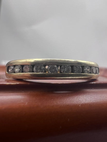 Quality 9ct Yellow Gold 0.25ct Diamond Ring - N
