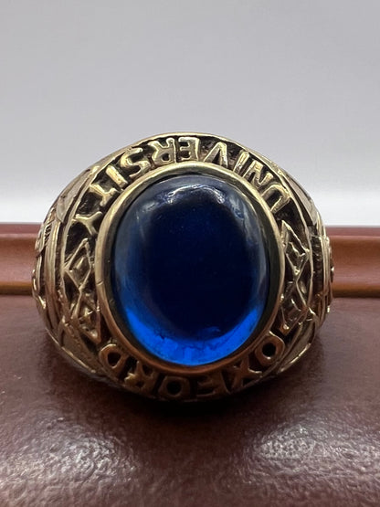 Quality 9ct Yellow Gold Oxford University Ring • Size - U