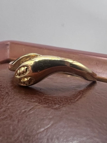 Quality 9ct Yellow Gold Dainty Snake Ring - M½