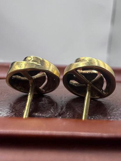 Quality 9ct Yellow Gold Diamond Chip Stud Earrings • 2.18 Grams