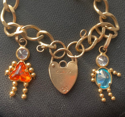 Vintage 9ct Rose Gold Curb Charm Bracelet ~ 10.00 Grams ~ 6.5 Inch