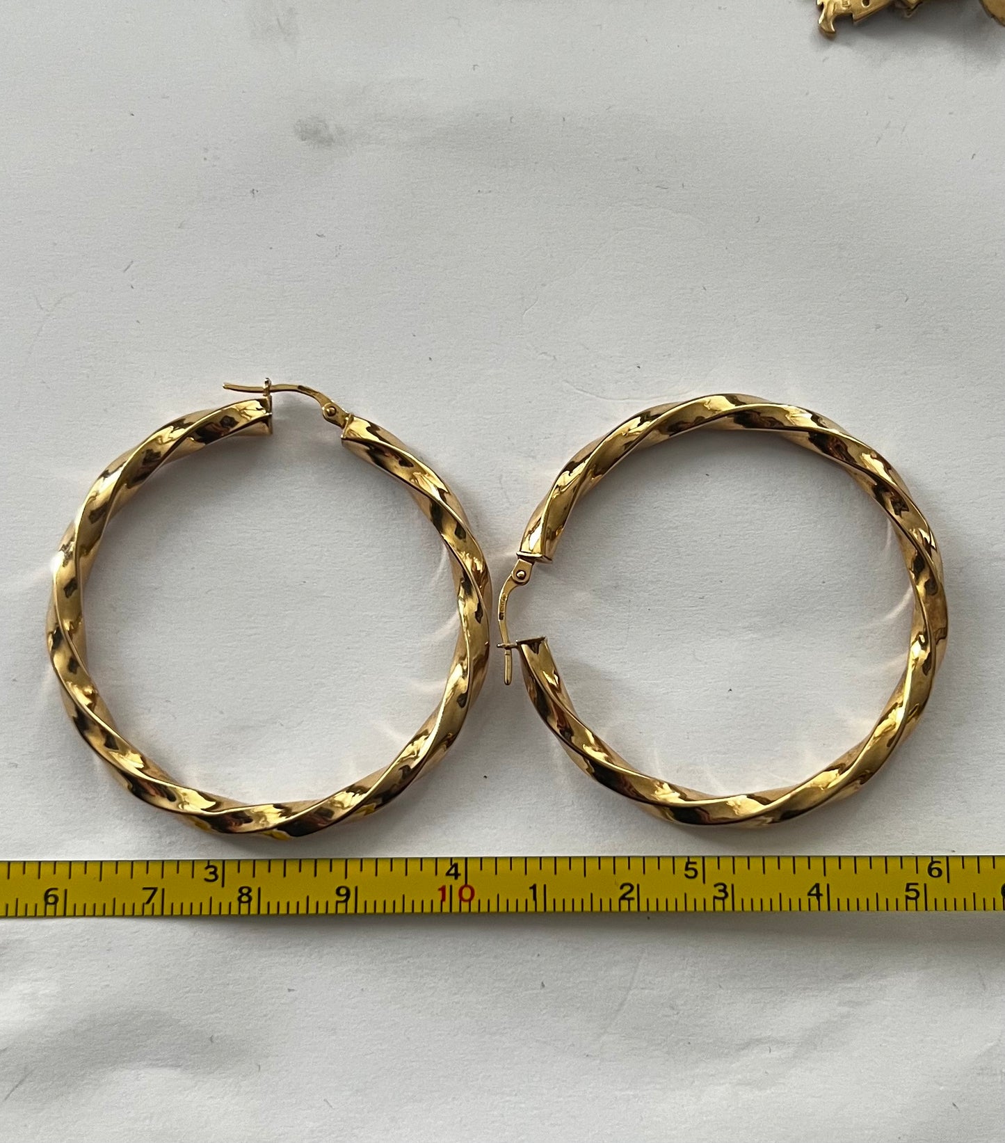 Italian 9ct Twisted Hoops - 3.56 Grams