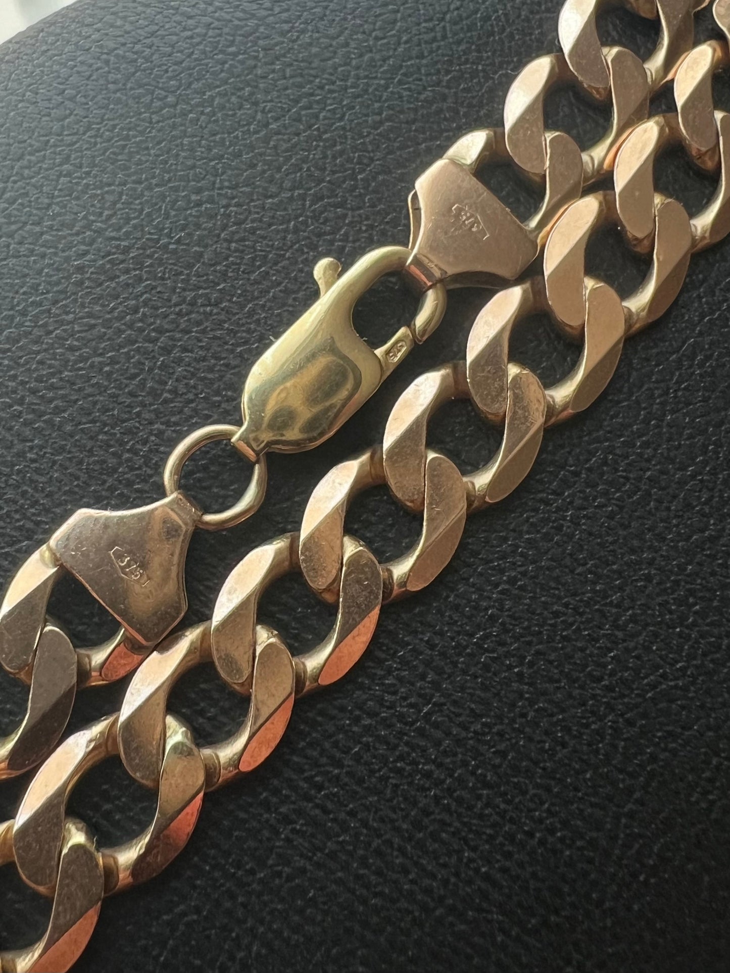 Heavy 9ct Rose Gold Curb Chain  - 31.29 Grams - 21.25 Inch