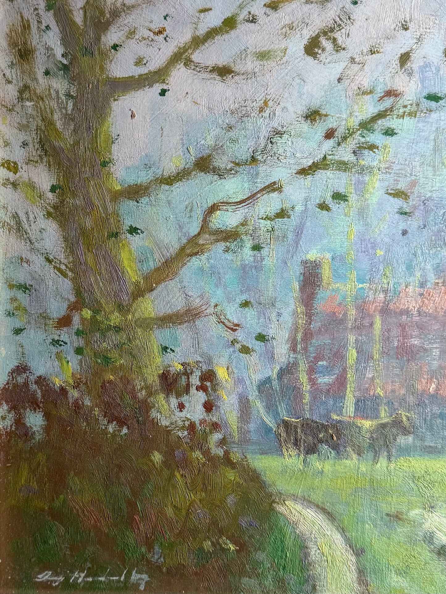 Impressionist Norfolk Farmhouse Oil Painting - Roy Hodds