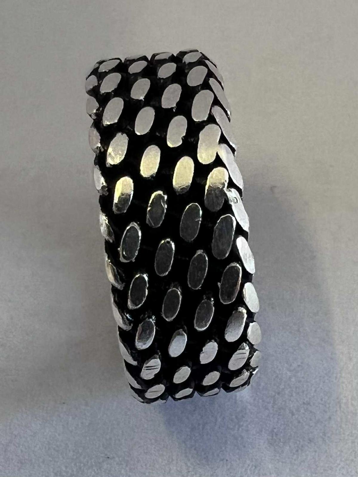 Quality 925 Sterling Silver Tyre Style Ring • 8.52 Grams • Size - U