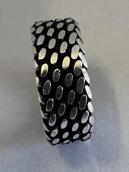 Quality 925 Sterling Silver Tyre Style Ring • 8.52 Grams • Size - U