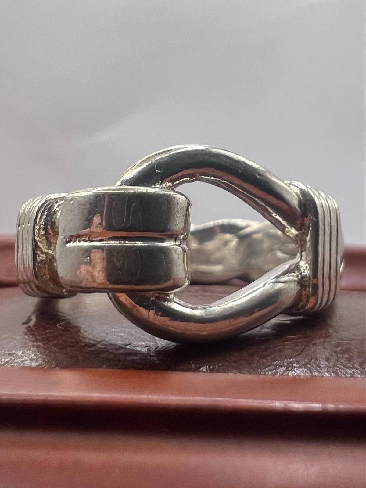 Quality 925 Sterling Silver Hook & Hoop Ring • Size - W  • 14.36 Grams