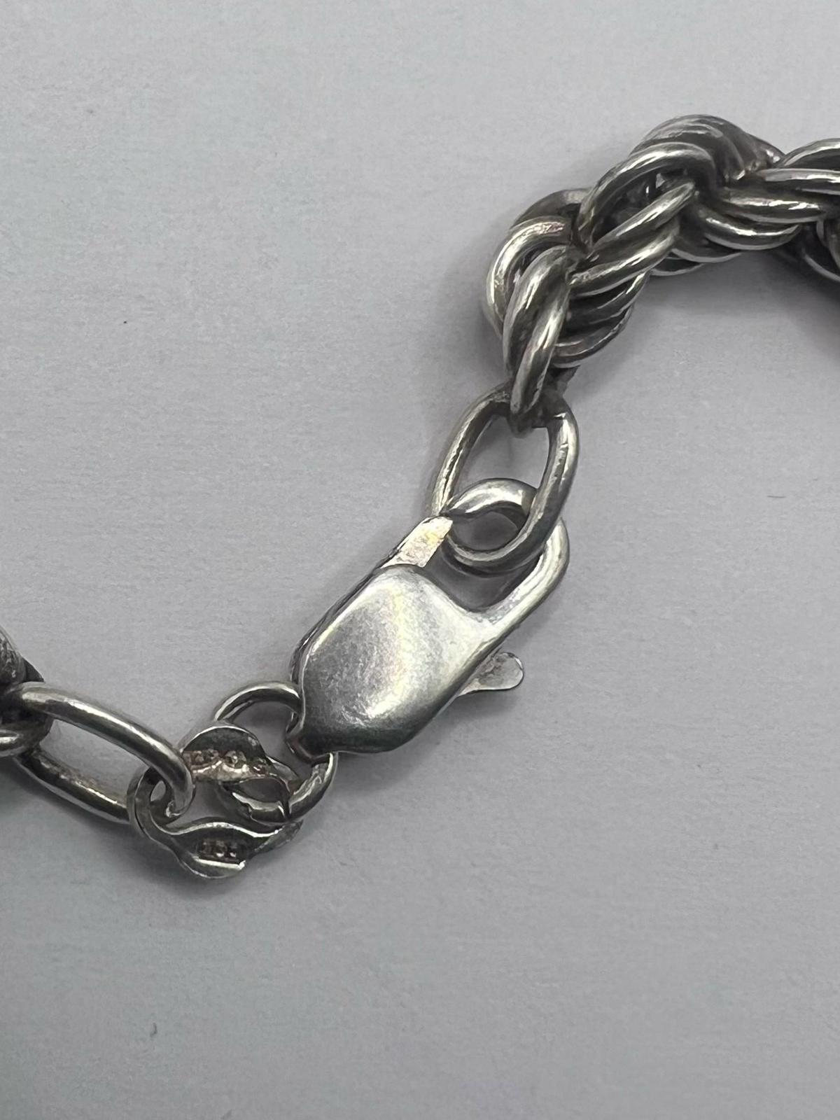 Quality 925 Sterling Silver Rope Bracelet - 7.43 Grams - 7"