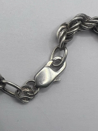 Quality 925 Sterling Silver Rope Bracelet - 7.43 Grams - 7"