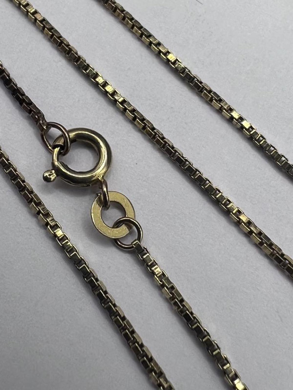 Quality 9ct Yellow Gold Box Link Chain - 2.61 Grams - 18 Inch