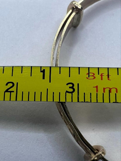 Vintage 9ct Yellow Gold Patterned Baby Bangle • 2.72 Grams