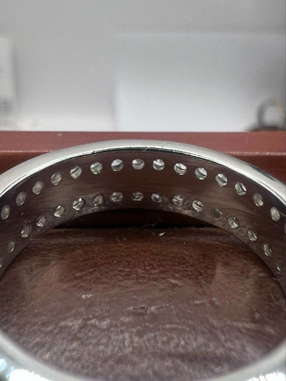 Quality 925 Stone Set Eternity Ring • Size - S • 5.88 Grams