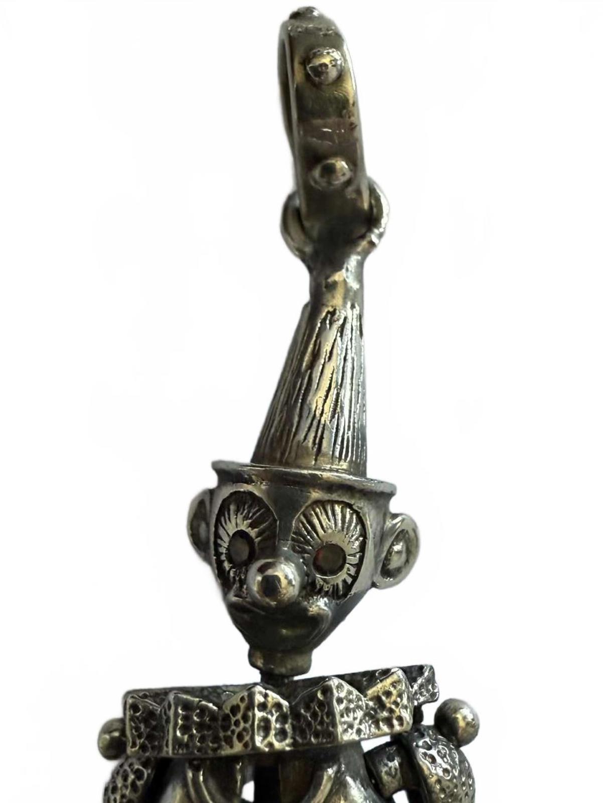 Vintage 925 Sterling Silver Armani Stone Set Clown Pendant  - 31.06 Grams