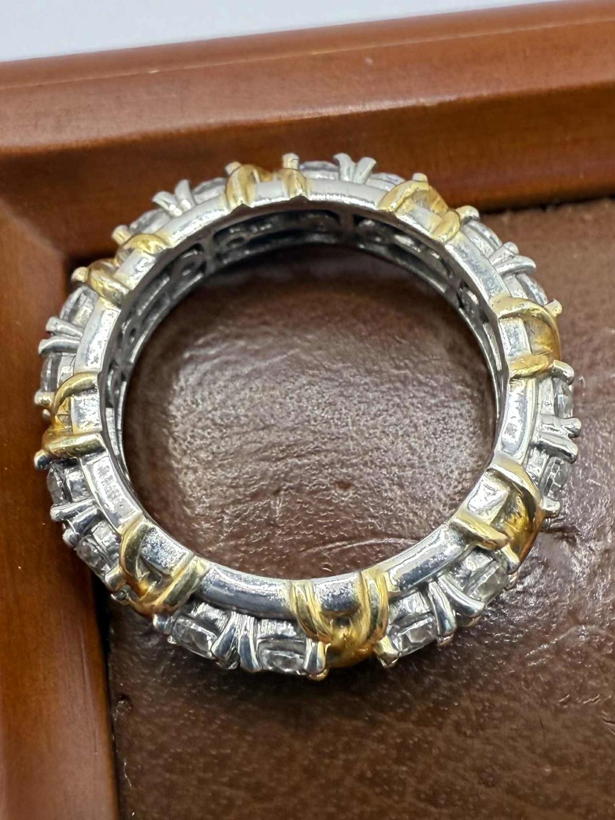 Quality 925 Sterling Silver Full Eternity Ring • Size - M • 5.26 Grams