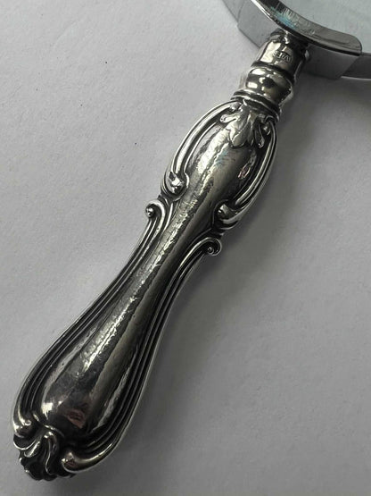 Antique Decorative Magnifying Glass with Ornate Silver Handle - 113.51 Grams
