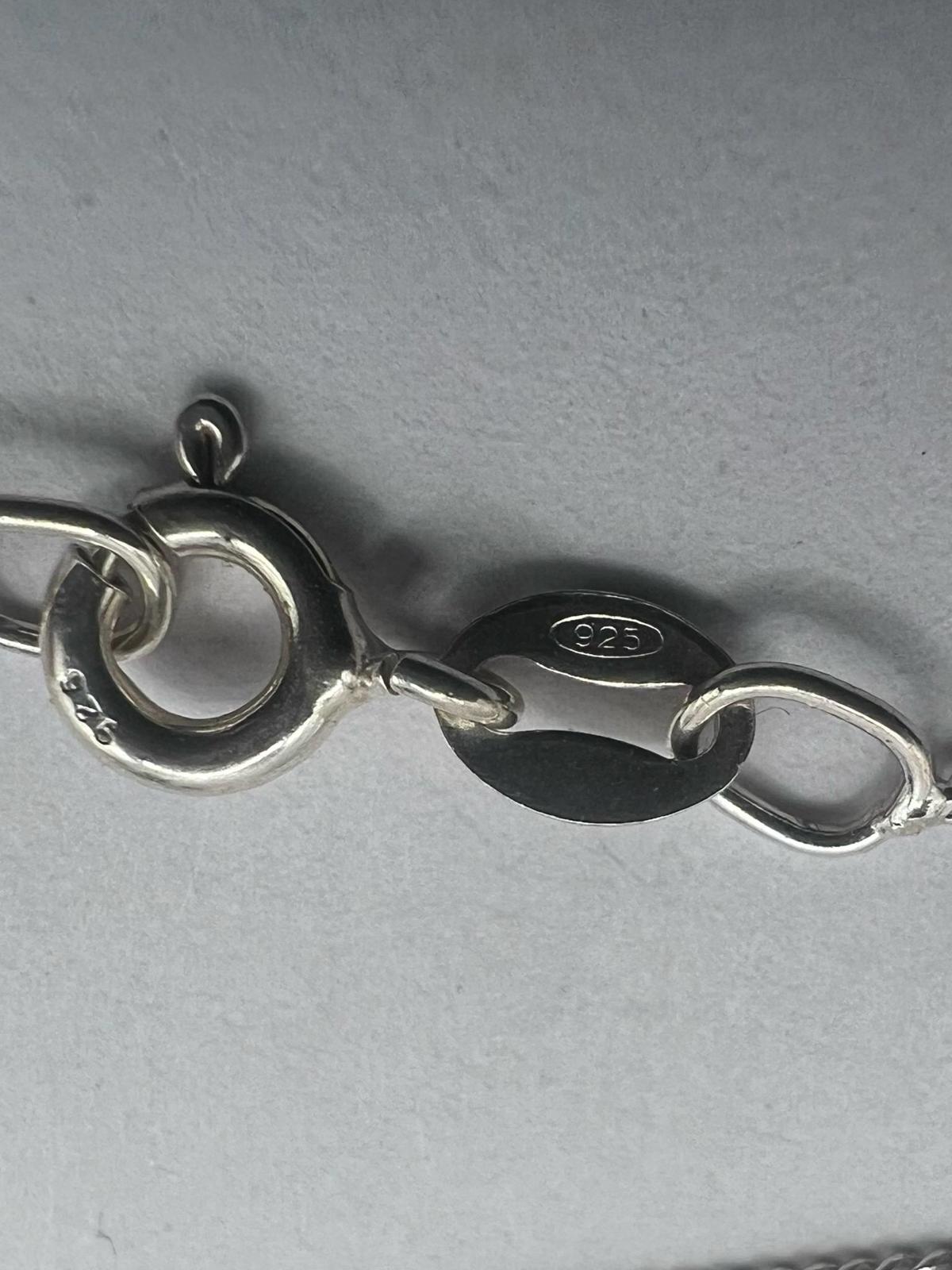 Quality 925 Sterling Silver Stone Set Cross Pendant & Chain - 3.98 Grams
