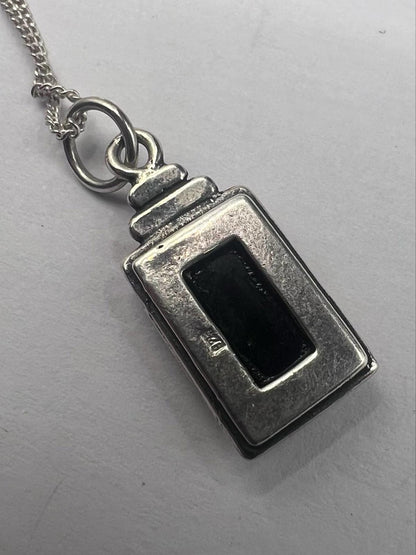 Quality 925 Sterling Silver Amber Set Pendant & Chain Set • 3.35 Grams