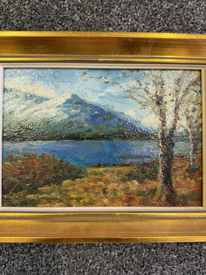 Charming Oil Painting Of Scottish Loch In Gold Frame - 1942 - Signed