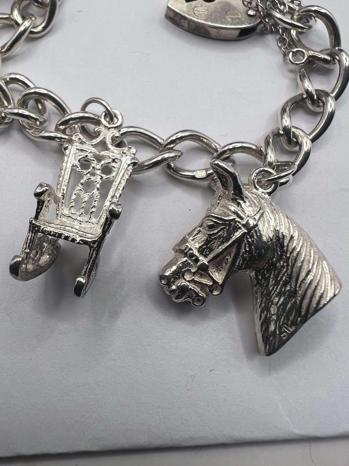 Quality 925 Sterling Silver Charm Bracelet - 37.22 Grams