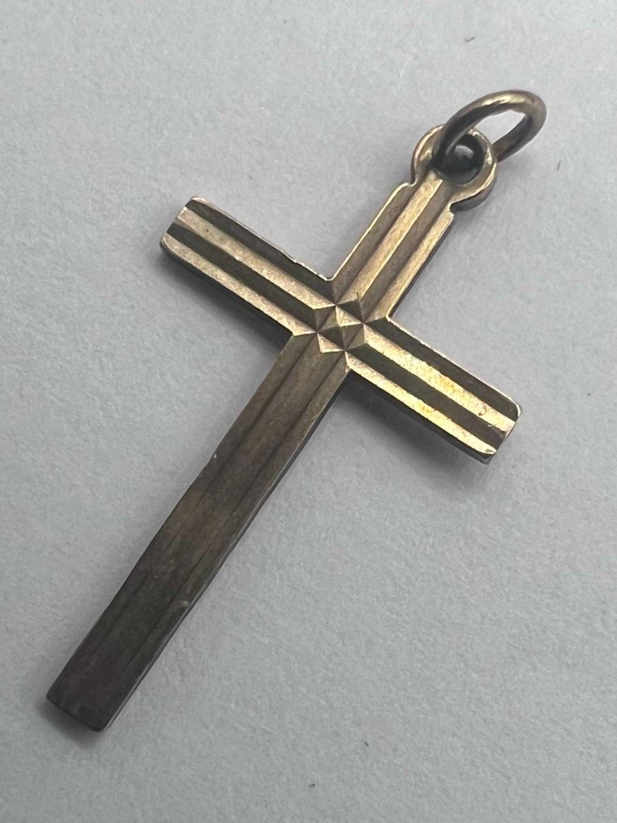 Vintage 9ct Yellow Gold Cross Charm - 0.66 Grams