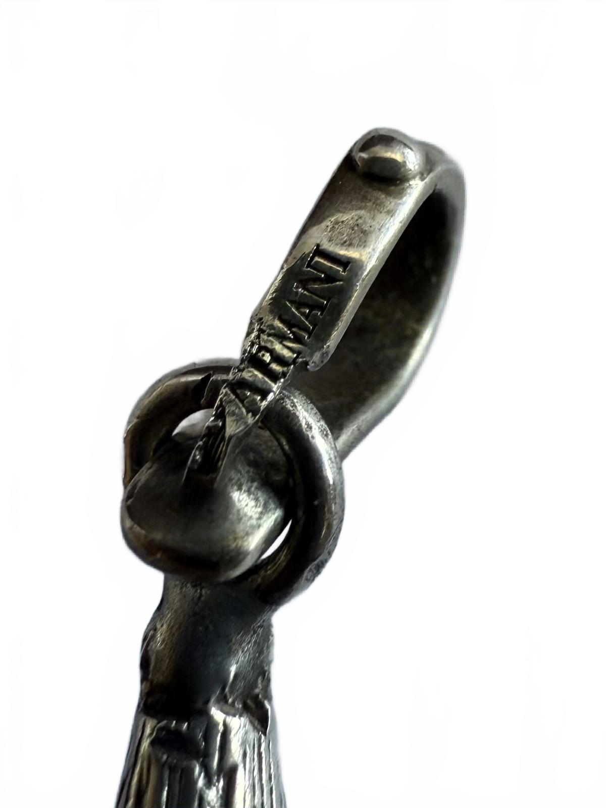 Vintage 925 Sterling Silver Armani Stone Set Clown Pendant  - 31.06 Grams