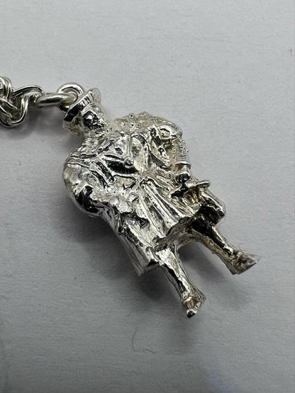Henry the VIII 925 Sterling Silver Charm Bracelet - 14.21 Grams - 6.5 Inch