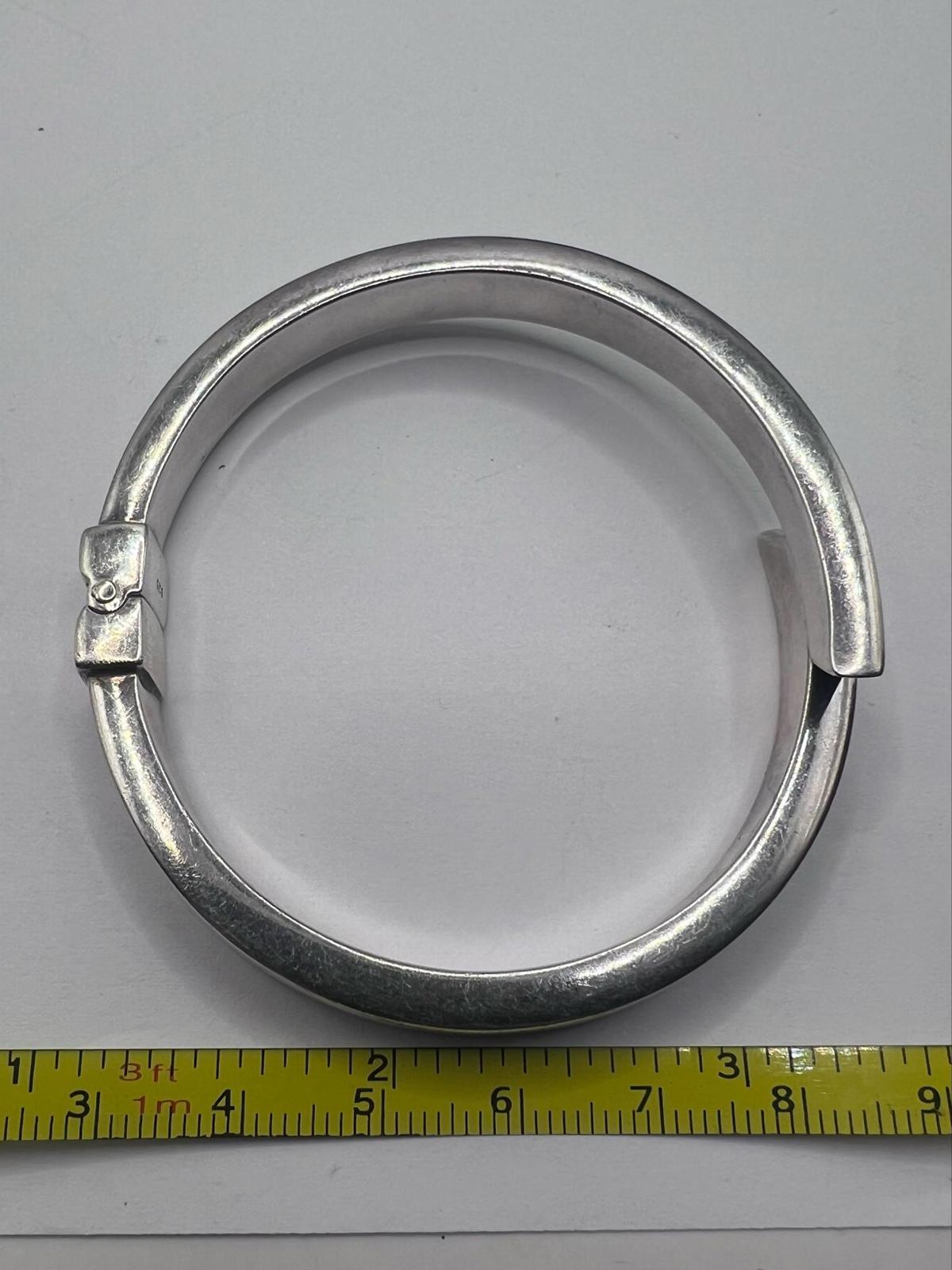 Quality 925 Sterling Silver Hinged Bangle • 19.55 Grams