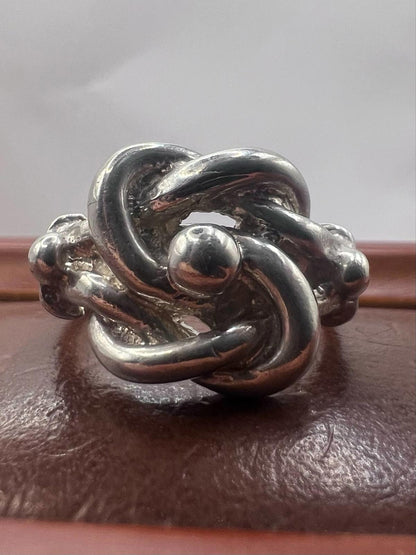 Quality 925 Sterling Silver Knot Ring • 10.08 Grams  • Size - S