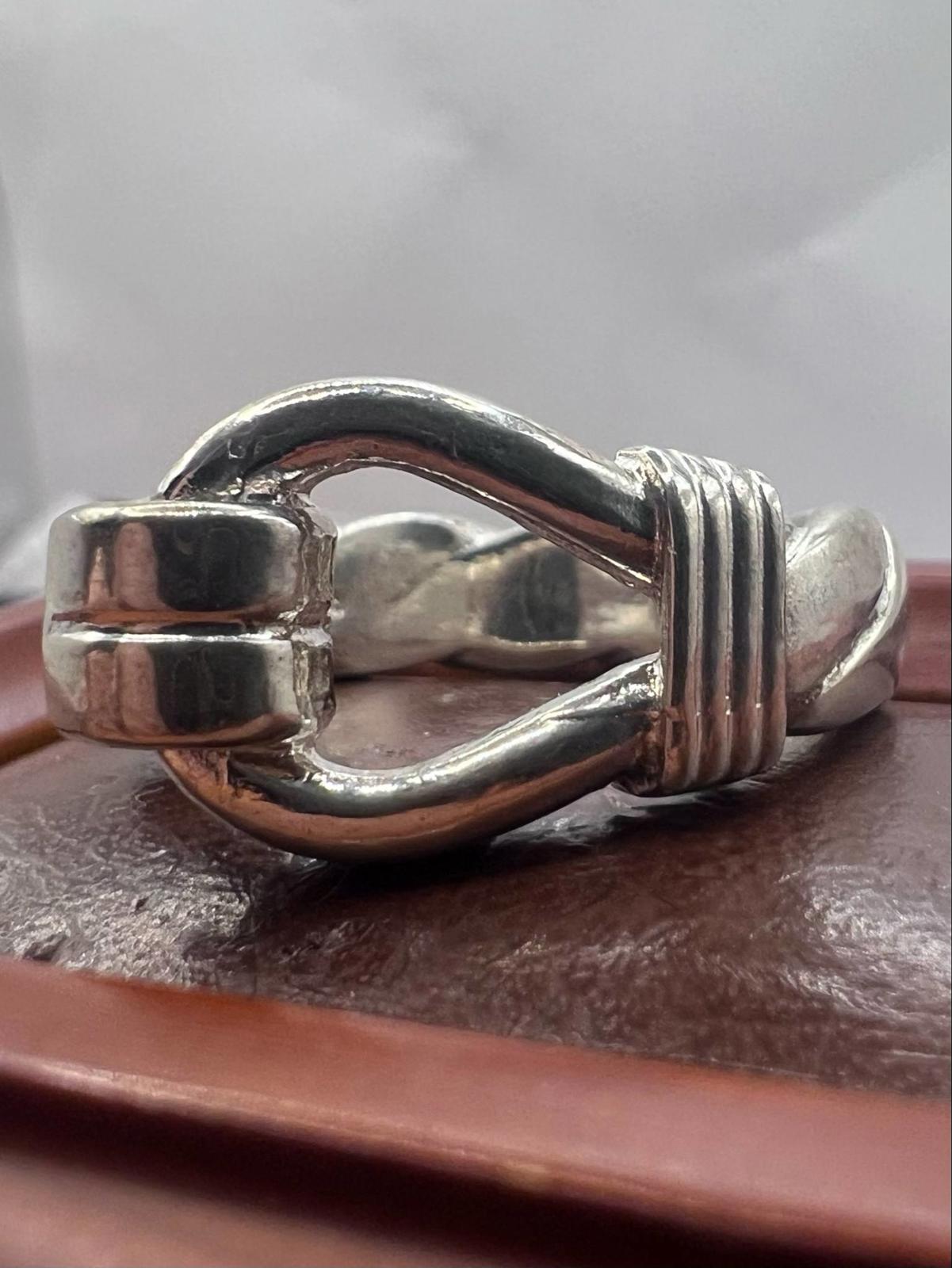 Quality 925 Sterling Silver Hook & Hoop Ring • Size - W  • 14.36 Grams