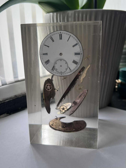 Unique Pocket Watch Mechanism in Resin Display