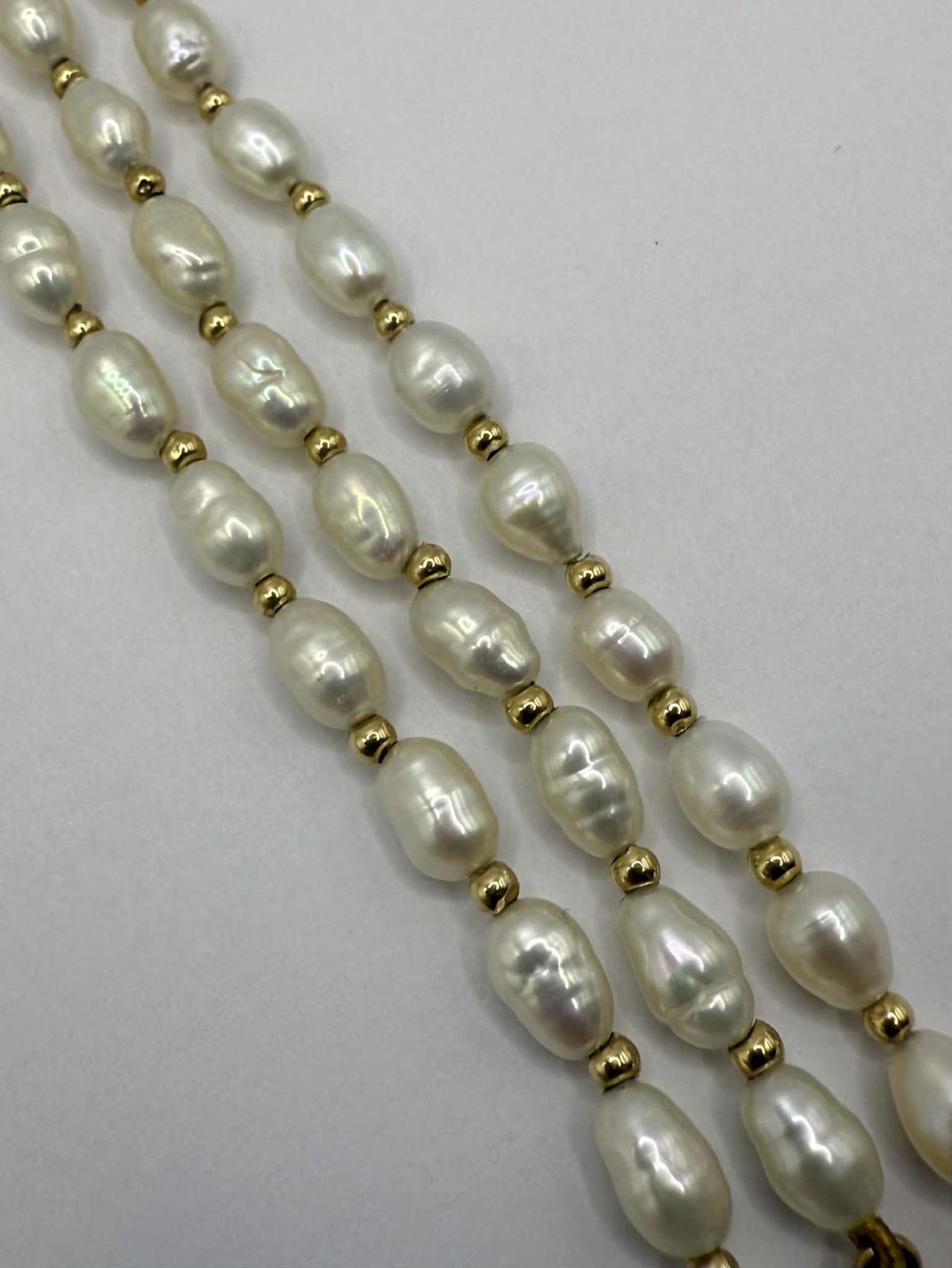 Quality 9ct Gold Clasp Pearl Necklace & Bracelet Set - 17.07 Grams