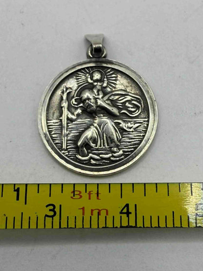 Quality 925 Sterling Silver St Christopher Pendant • 3.10 Grams