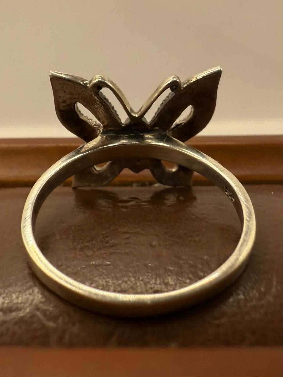 Quality 925 Sterling Silver Butterfly Ring • Size - R • 3.61 Grams