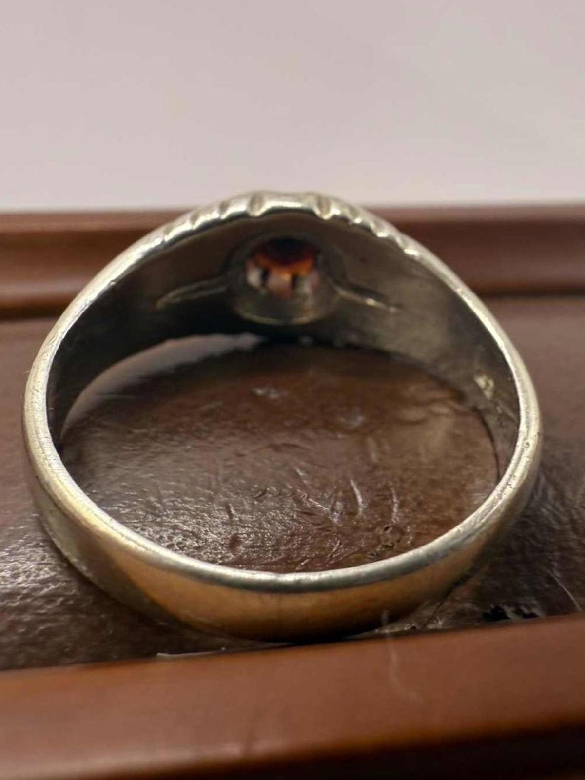 Vintage 925 Sterling Silver Garnet Set Ring • Size - R • 4.44 Grams