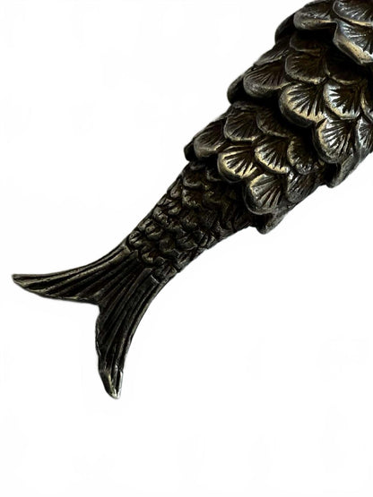 Vintage 925 Sterling Silver Articulated Fish Pendant  - 5.97 Grams