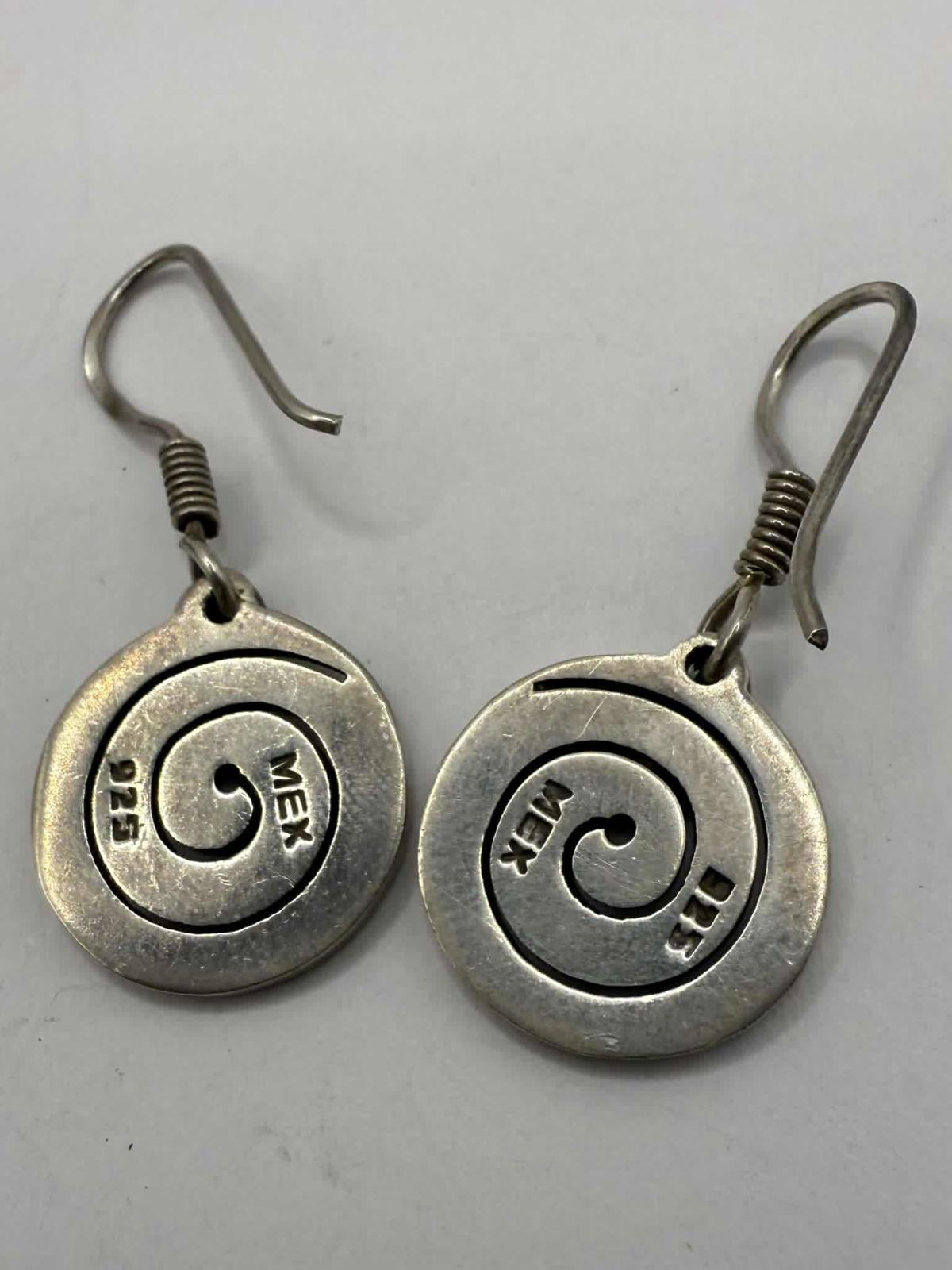 Quality 925 Sterling Silver Mexican Dangle Earrings • 8.51 Grams
