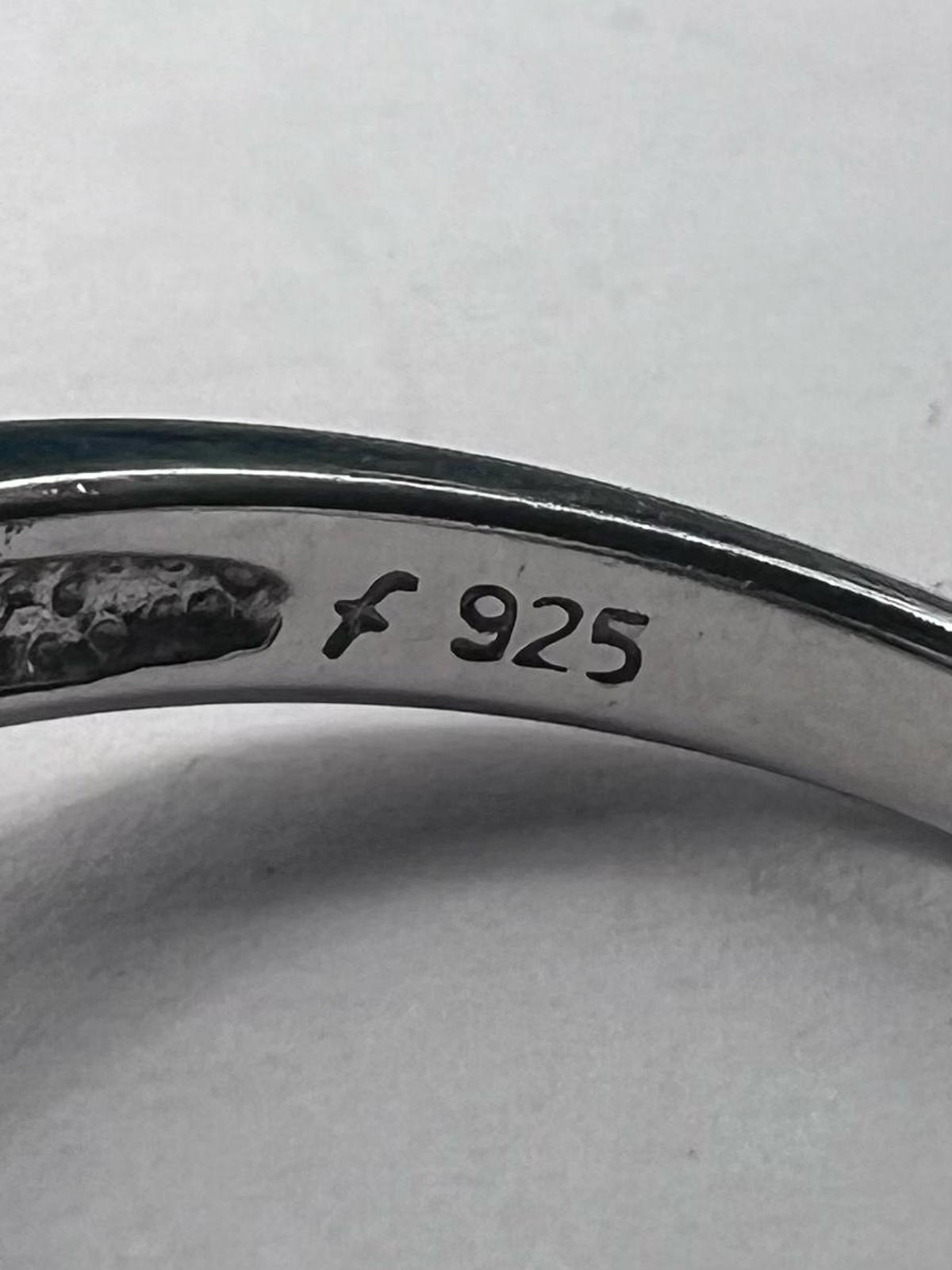 Quality 925 Sterling Silver White Stone Cluster Ring • Size - S • 4.64 Grams