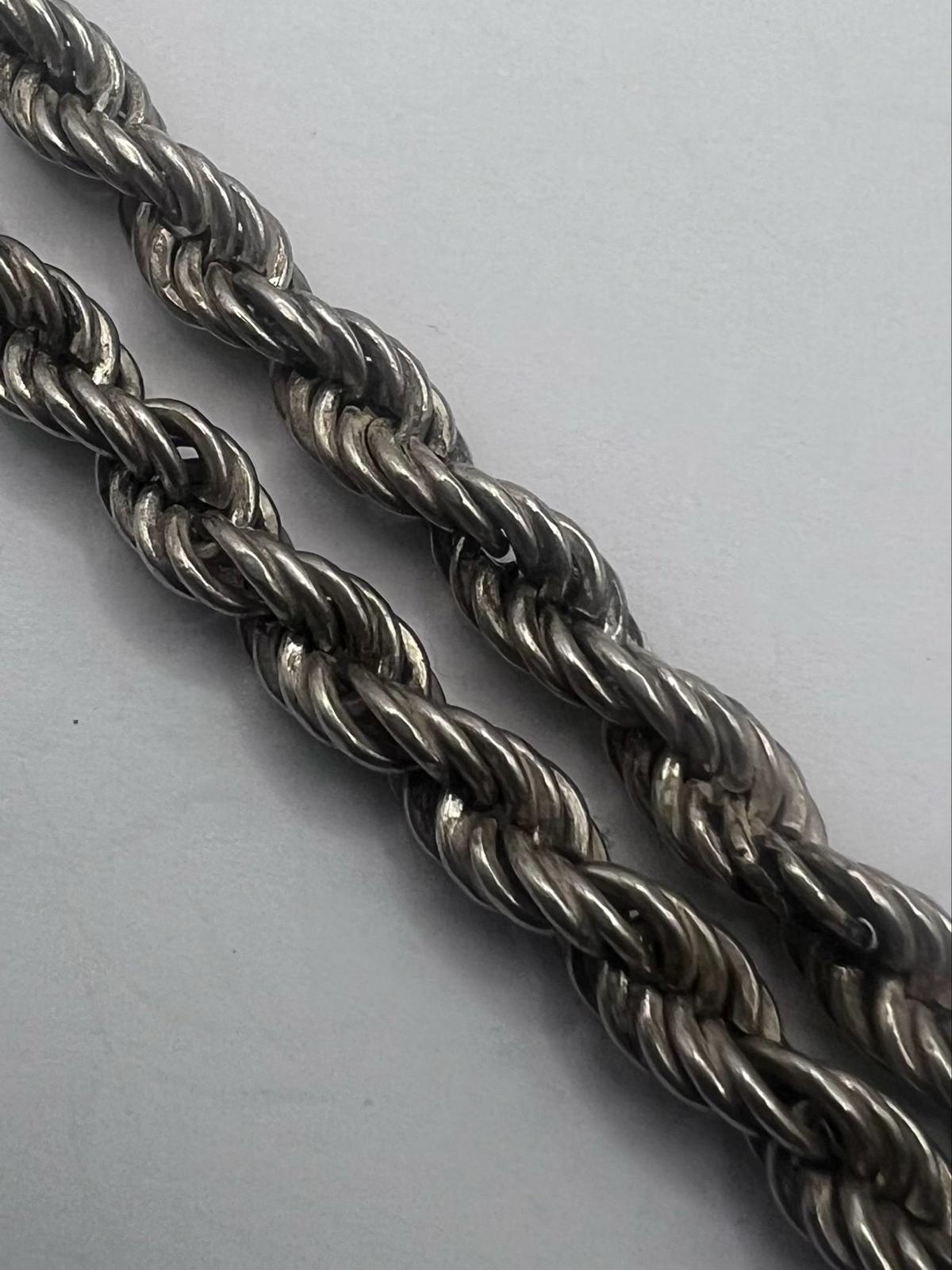 Quality 925 Sterling Silver Rope Necklace - 15.12 Grams - 18"