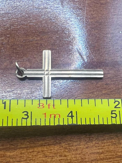 Vintage 9ct Yellow Gold Cross Charm - 0.66 Grams