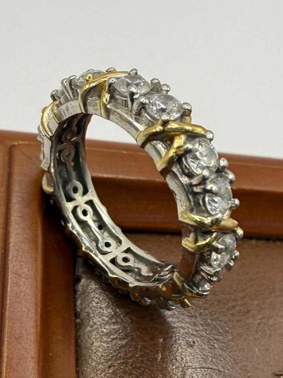 Quality 925 Sterling Silver Full Eternity Ring • Size - M • 5.26 Grams