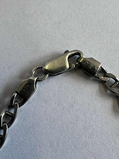 Italian 925 Sterling Silver Medic Bracelet • 7.5" • 9.16 Grams