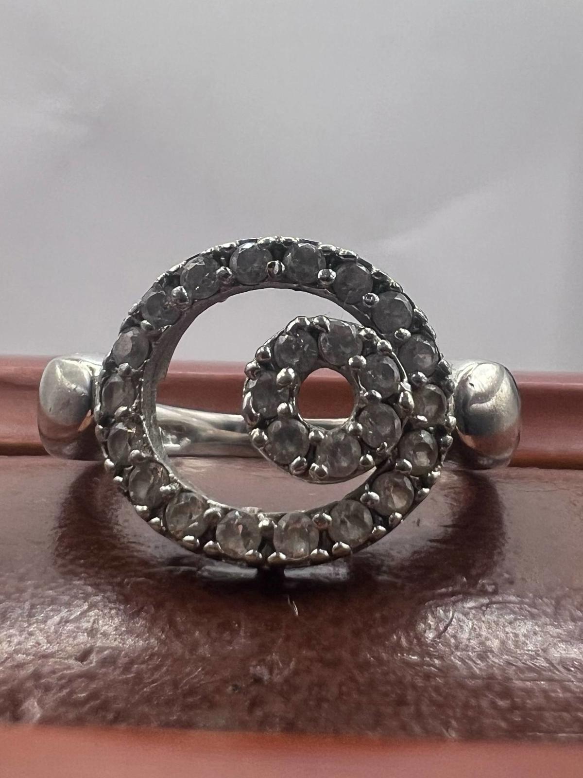 Quality 925 Sterling Silver Stone Set Ring • Size - Q • 4.38 Grams