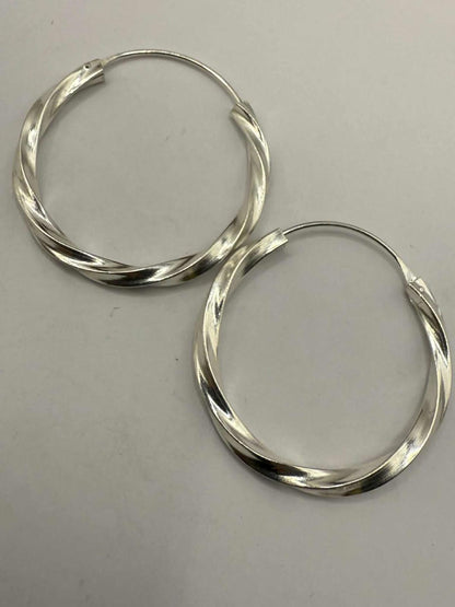 Quality 925 Sterling Silver Creole Hoop Earrings • 5.15 Grams