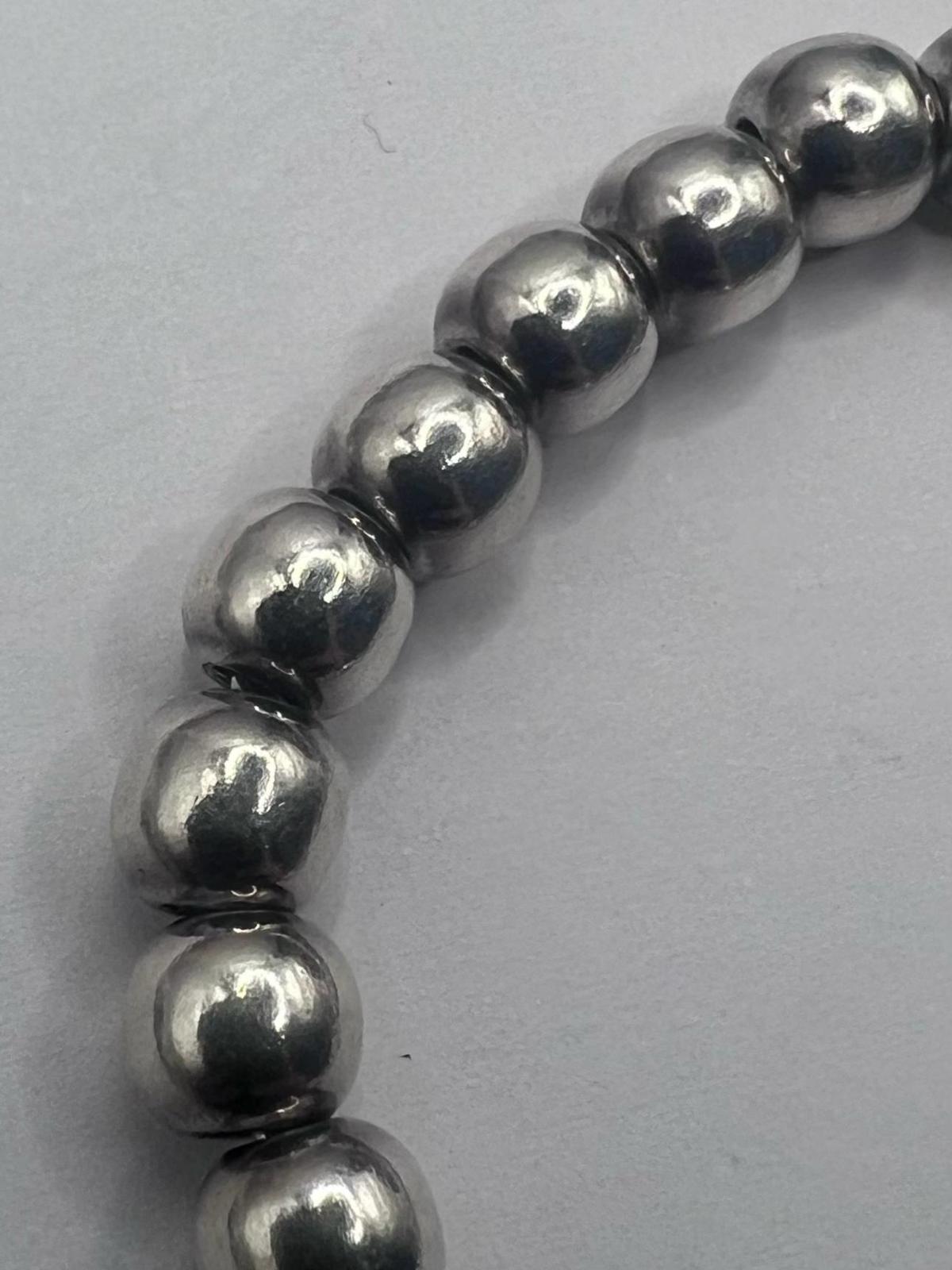 Quality 925 Sterling Silver Bead Heart Bracelet - 22.00 Grams - 7"