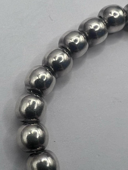 Quality 925 Sterling Silver Bead Heart Bracelet - 22.00 Grams - 7"