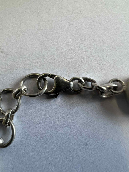 Quality 925 Sterling Silver Swirl Bead Bracelet • 7" • 9.96 Grams